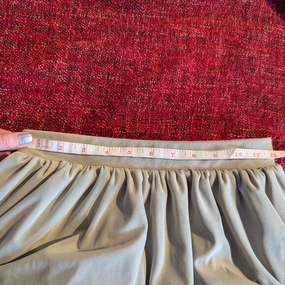 Tiered Sage Green Mesh Skirt, Size S - Picture 5 of 8